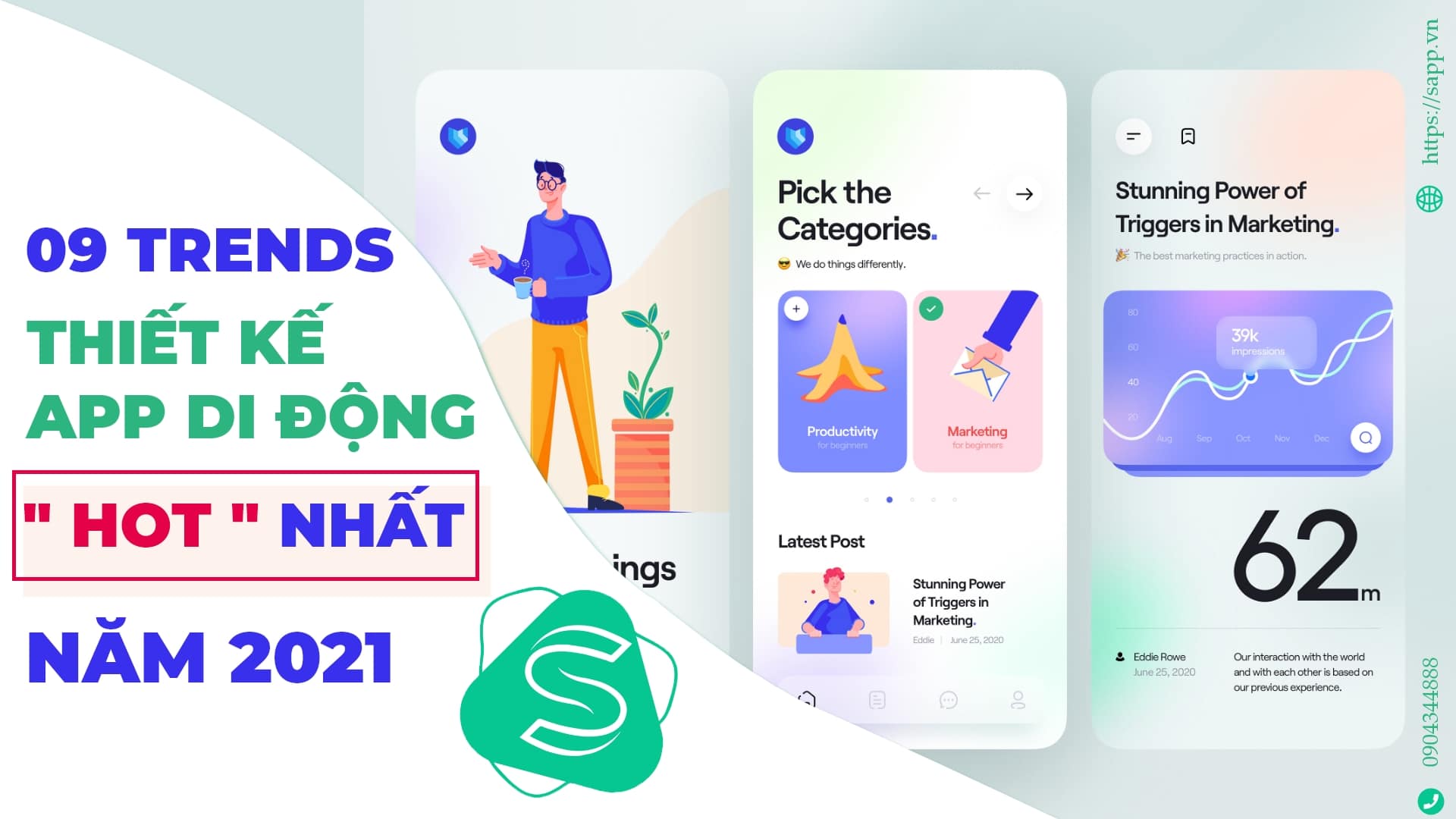 09 TRENDS THIẾT KẾ APP DI ĐỘNG ” HOT ” NHẤT